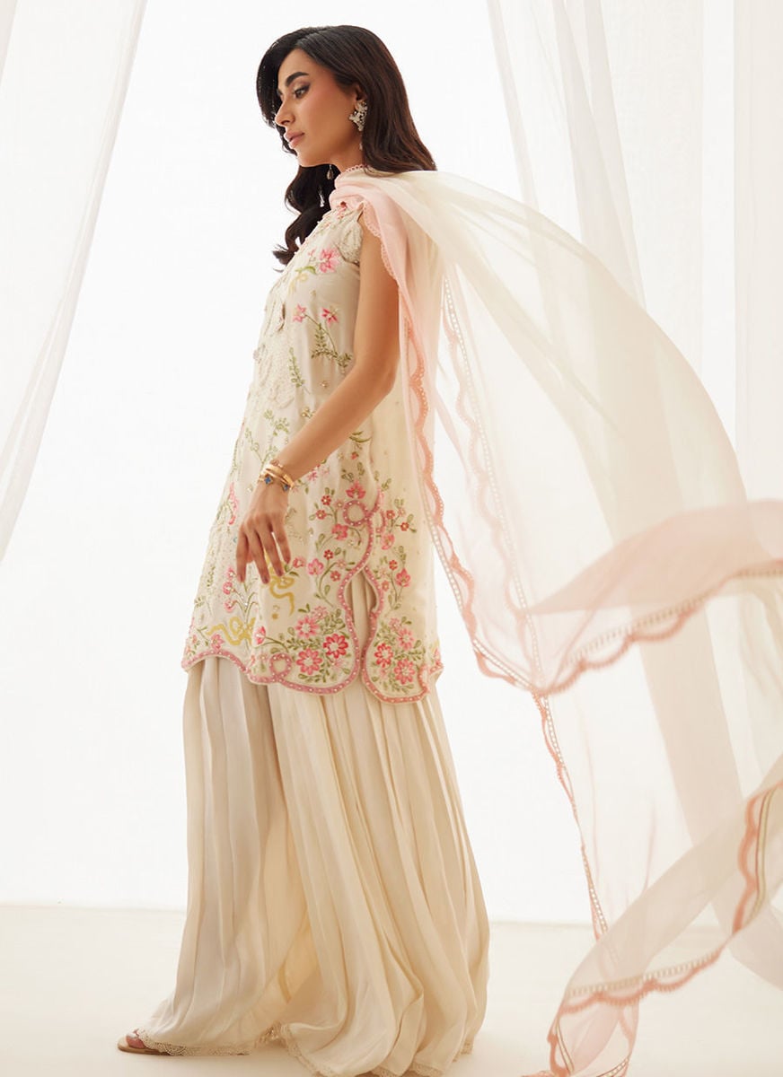 Anouk Ivory Shirt And Dupatta