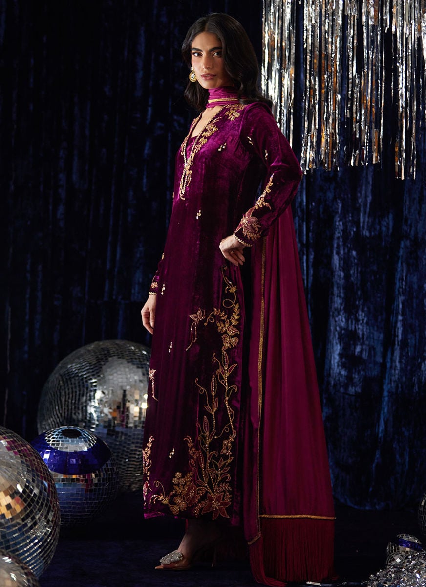 Arwen Magenta Shirt And Dupatta