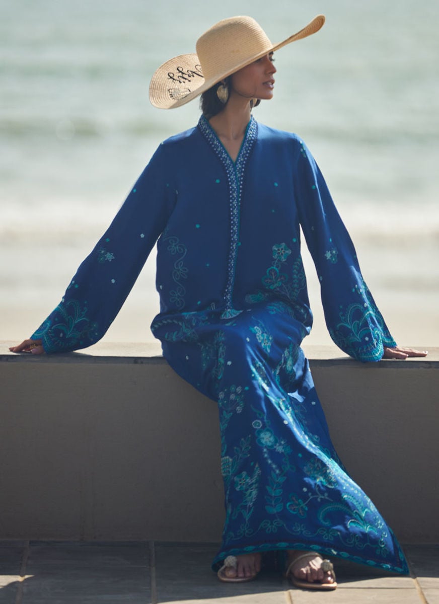 liri Ink Blue Kaftan