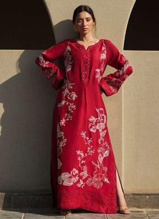 Ophelia Onyx Crepe Kaftan