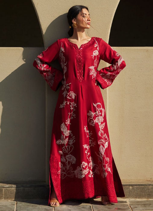 Ophelia Onyx Crepe Kaftan