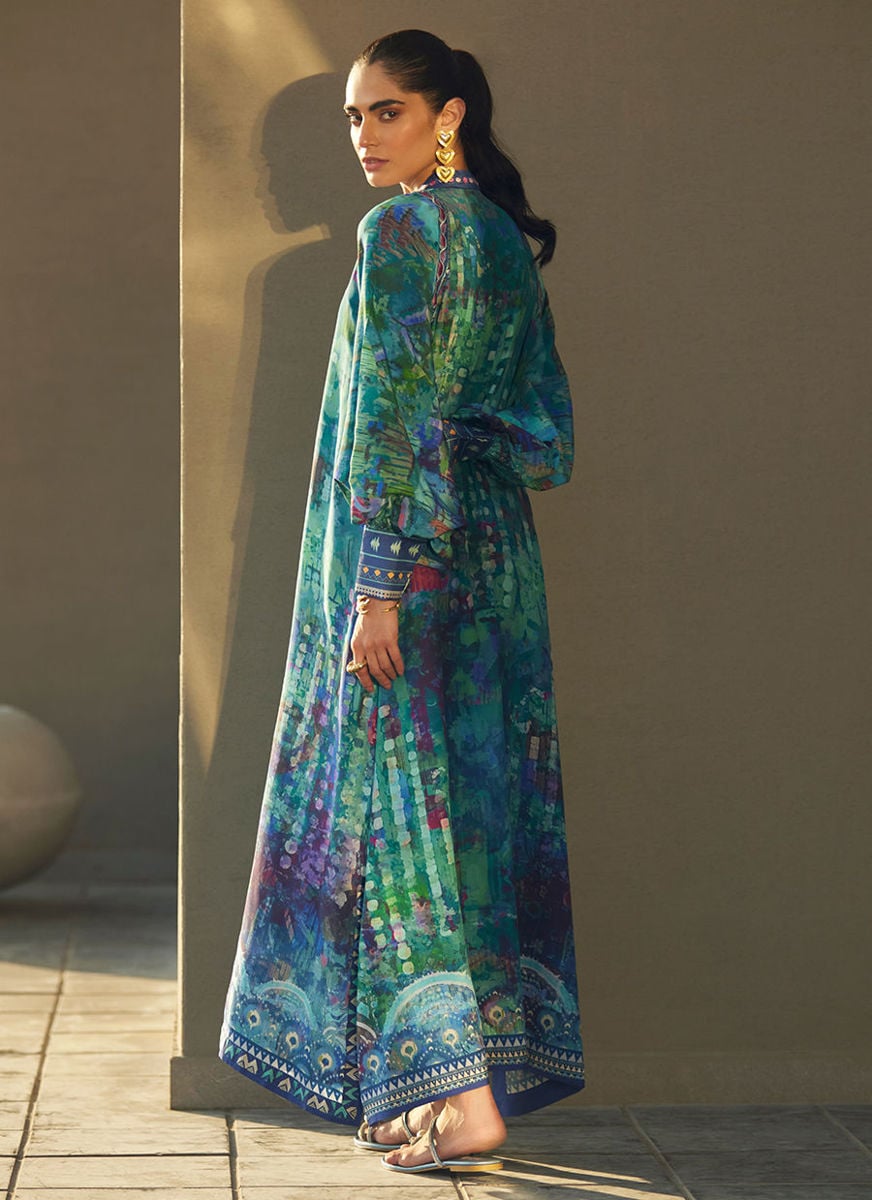 Tulum Blue Crepe Kaftan