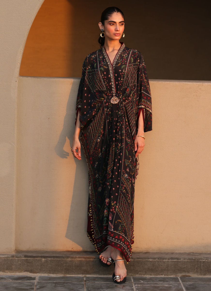 Neroli Onyx Crepe Kaftan