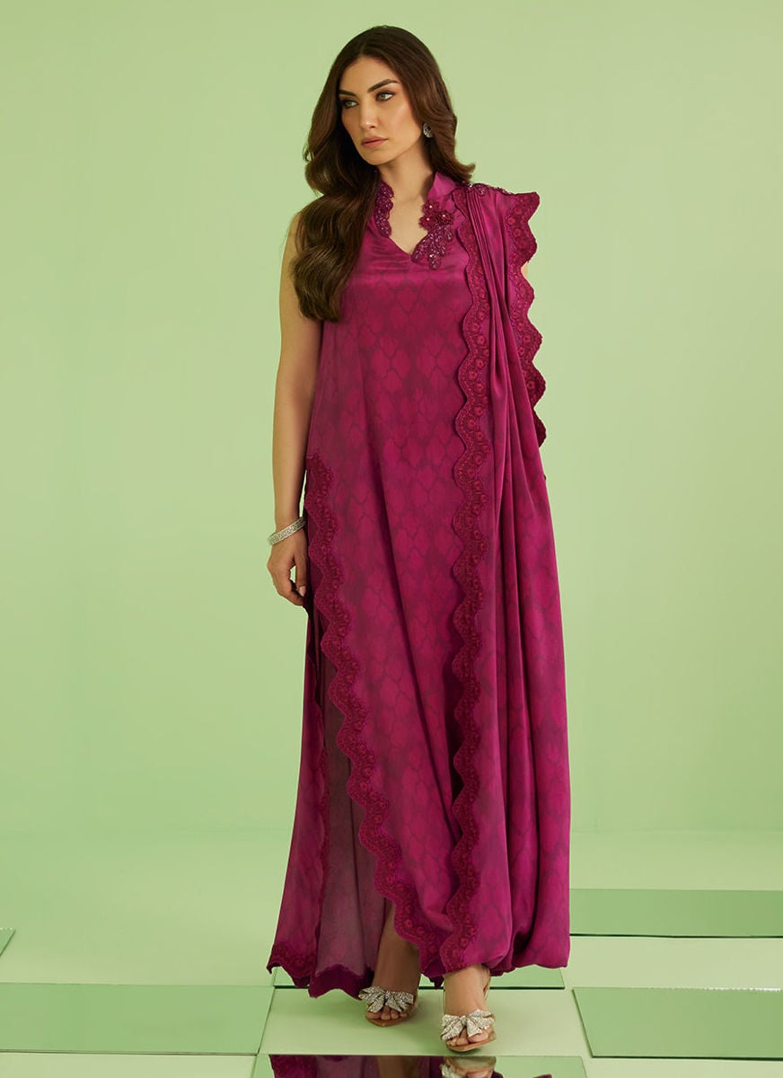 Lilia Long Shirt With Drape Dupatta