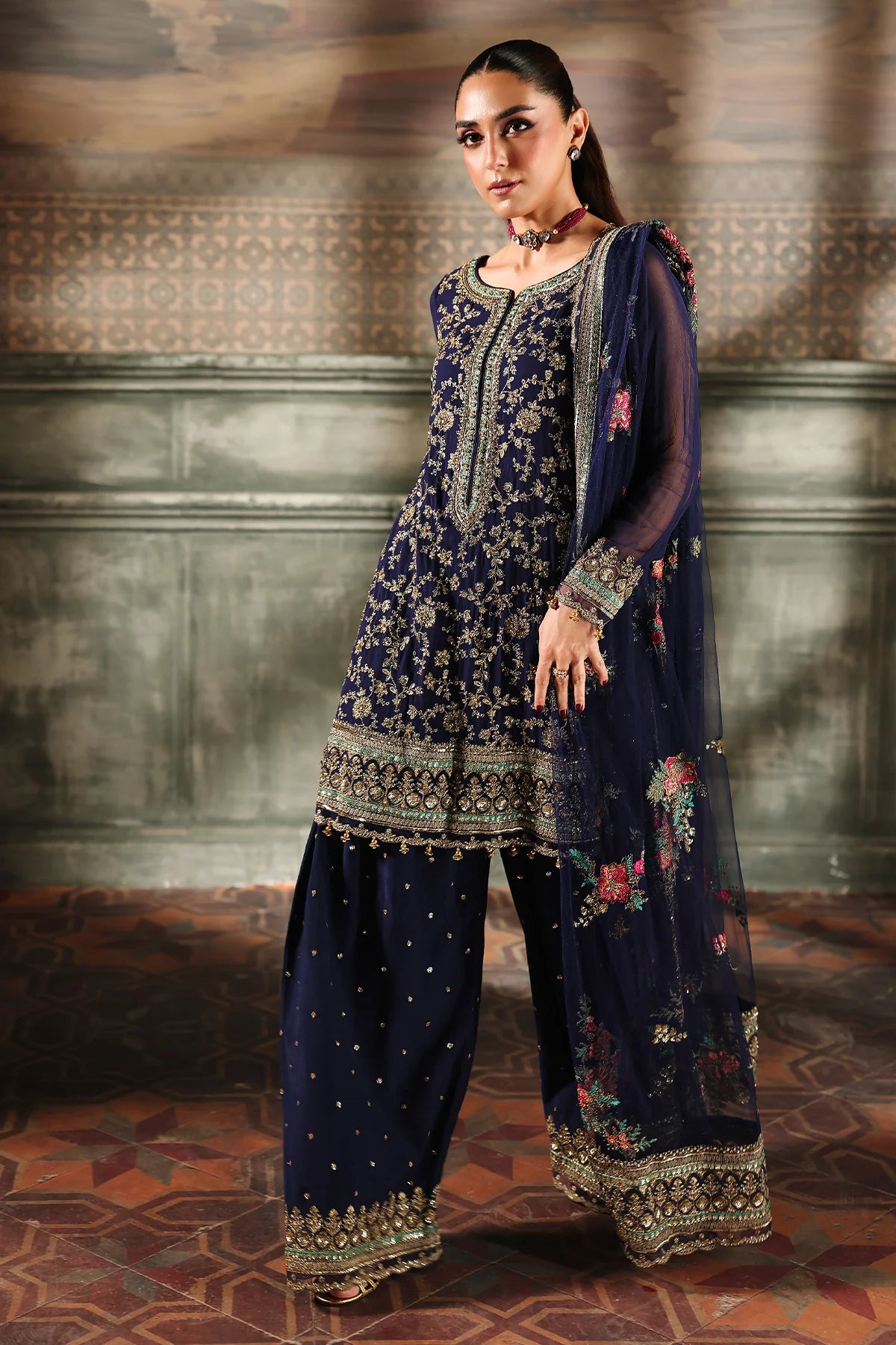 4-PC Charizma Unstitched Luxury Collection DJW5-01
