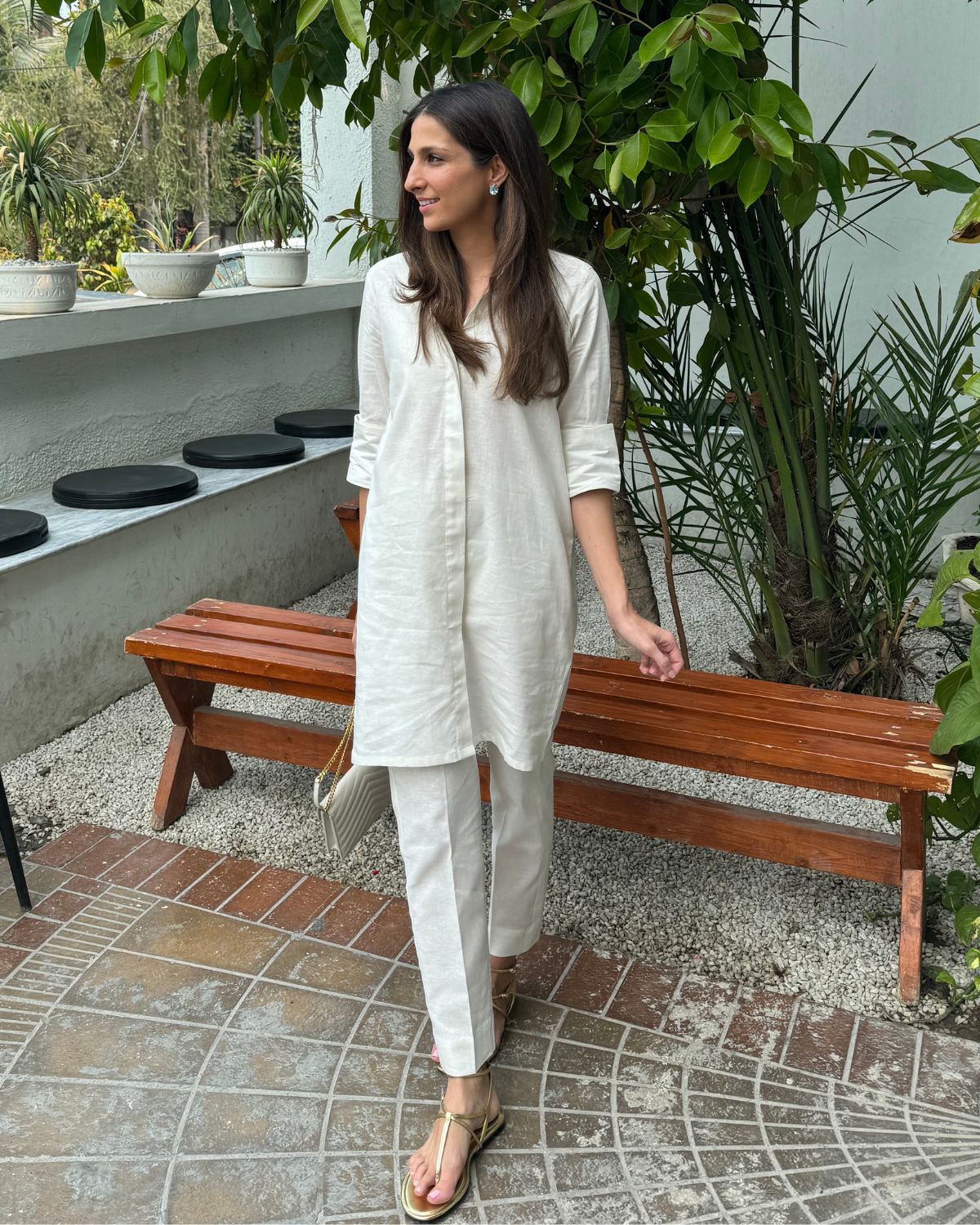 Cream Alara linen set