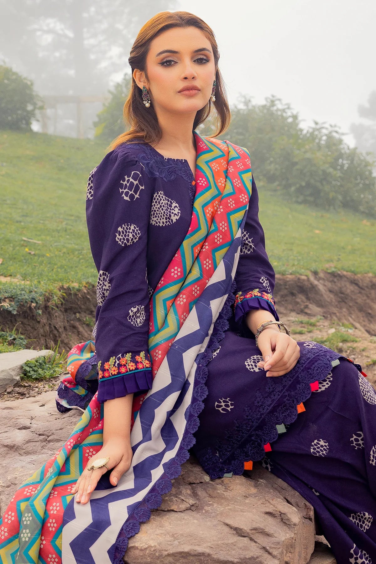 3-PC Unstitched Embroidered Shawl Collection CCW4-03