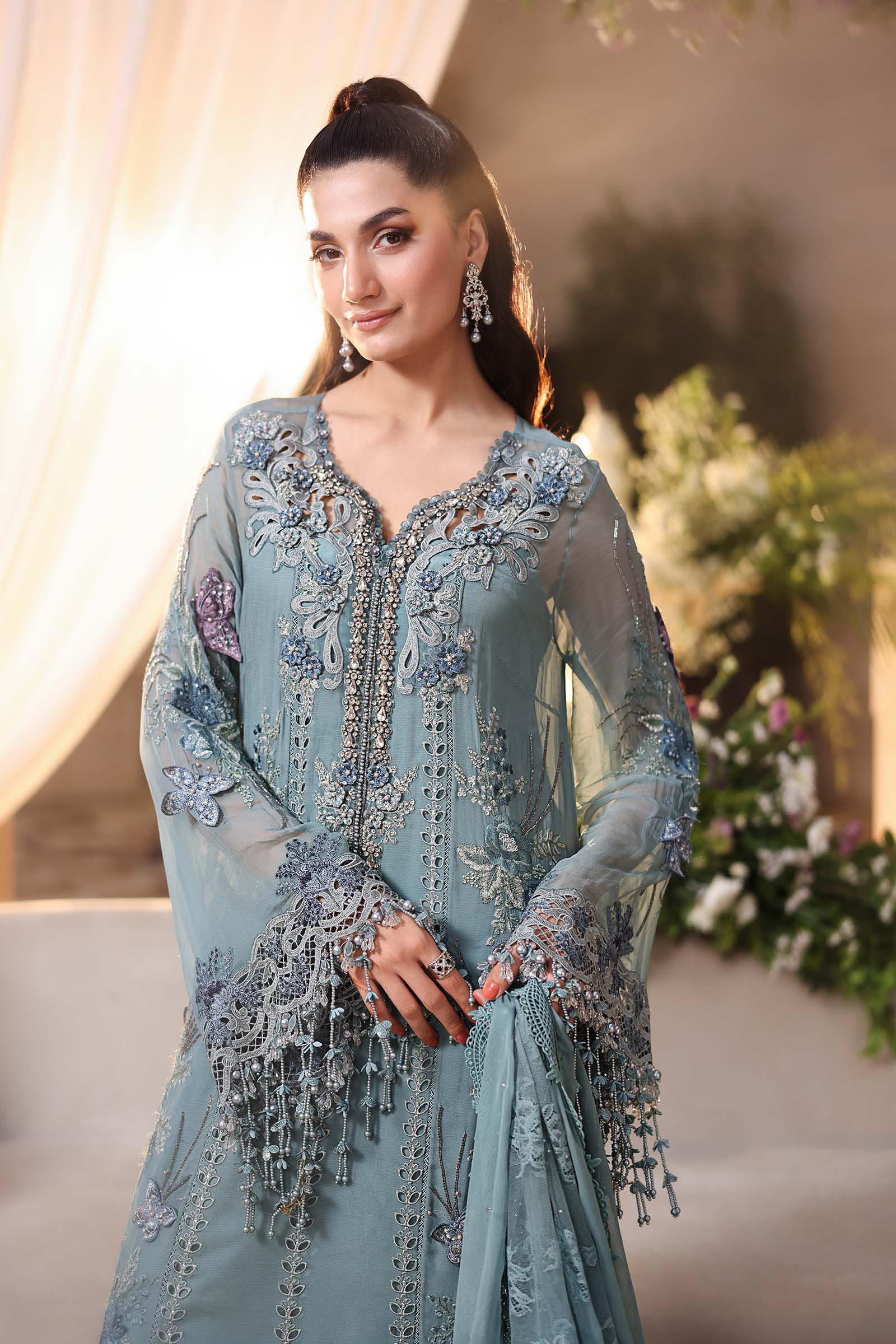 3 Piece Unstitched Embroidered Chiffon Suit