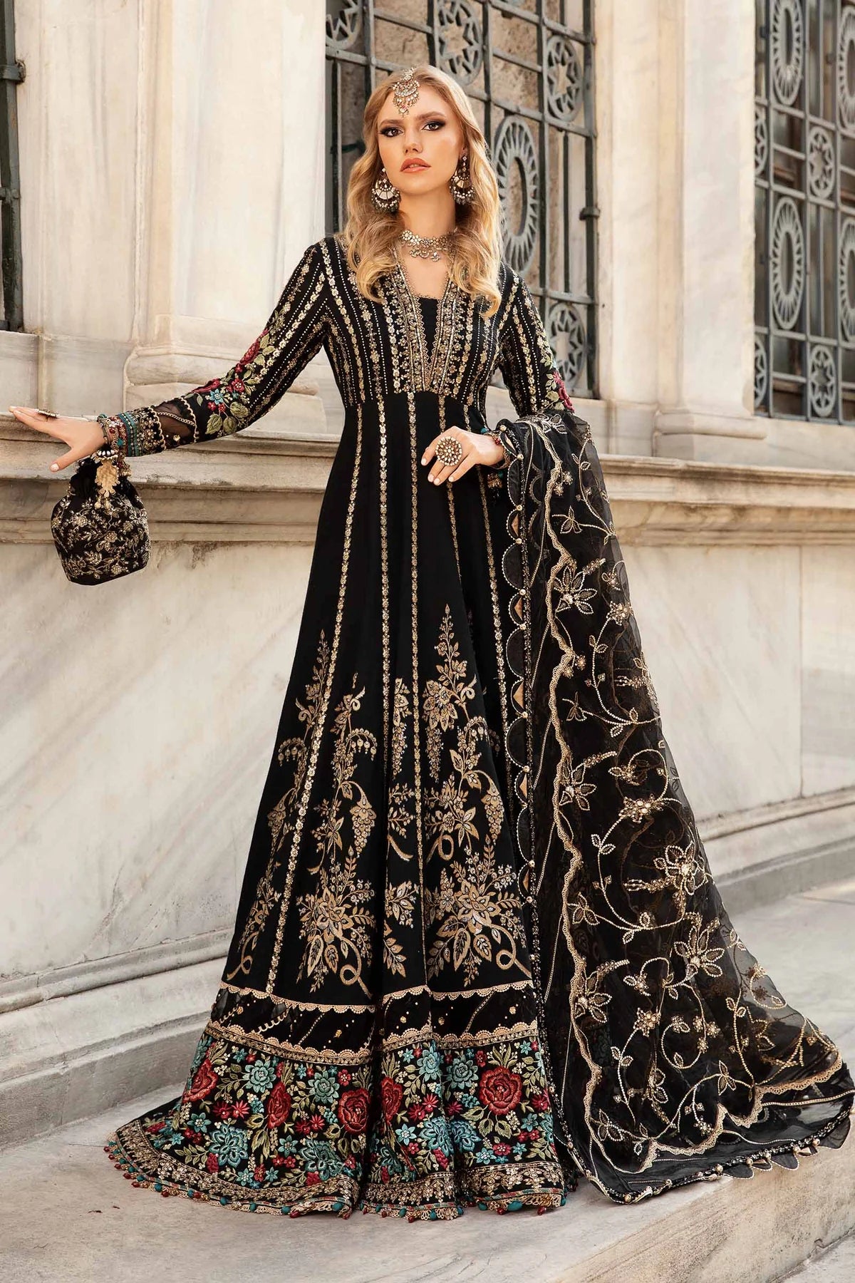 Bridal Lehenga Maria Maria B New Wedding Collection 2019 Bridal Dresses  Pakistani Black Gown Design 2019
