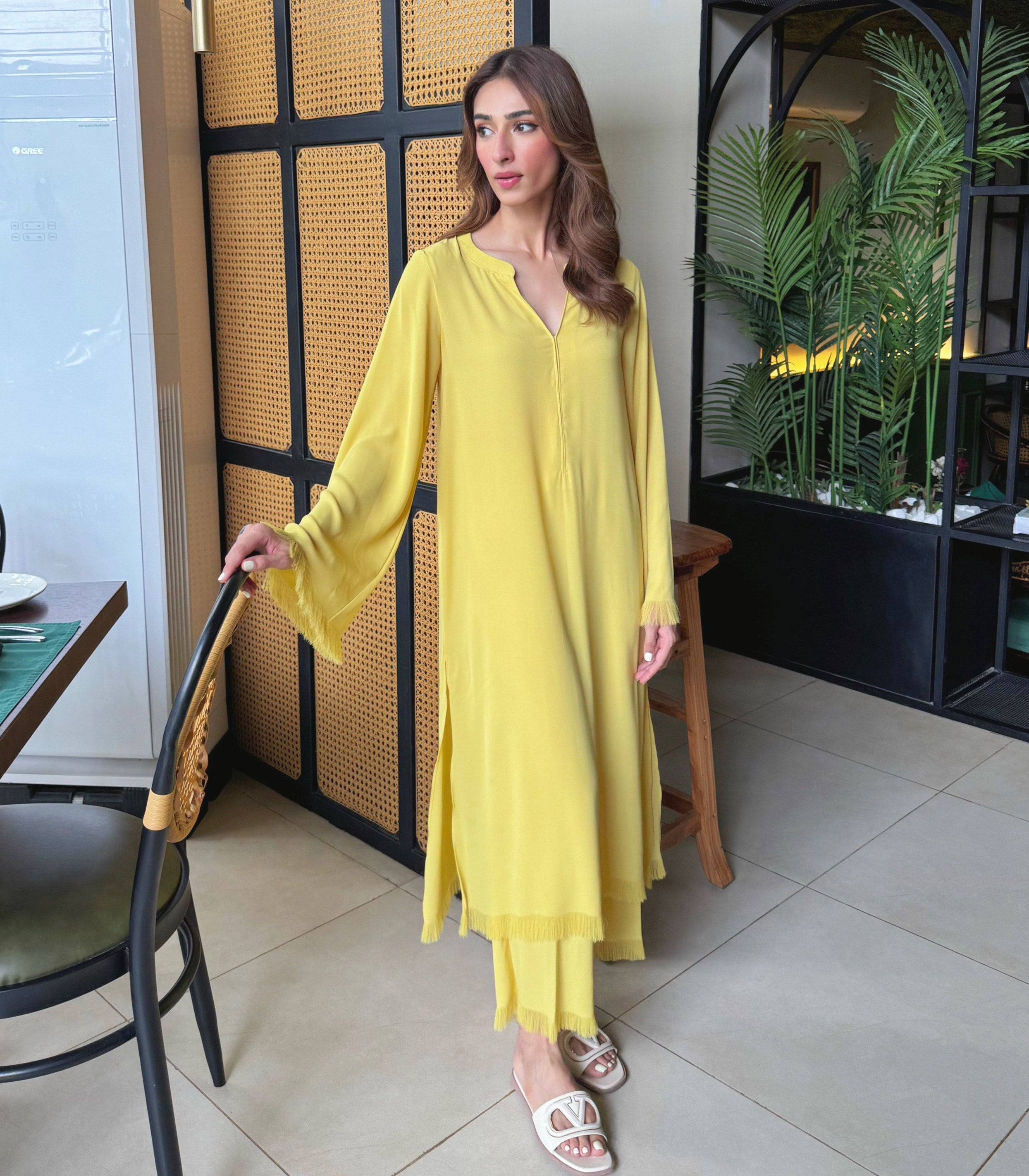 Butter yellow Celine set