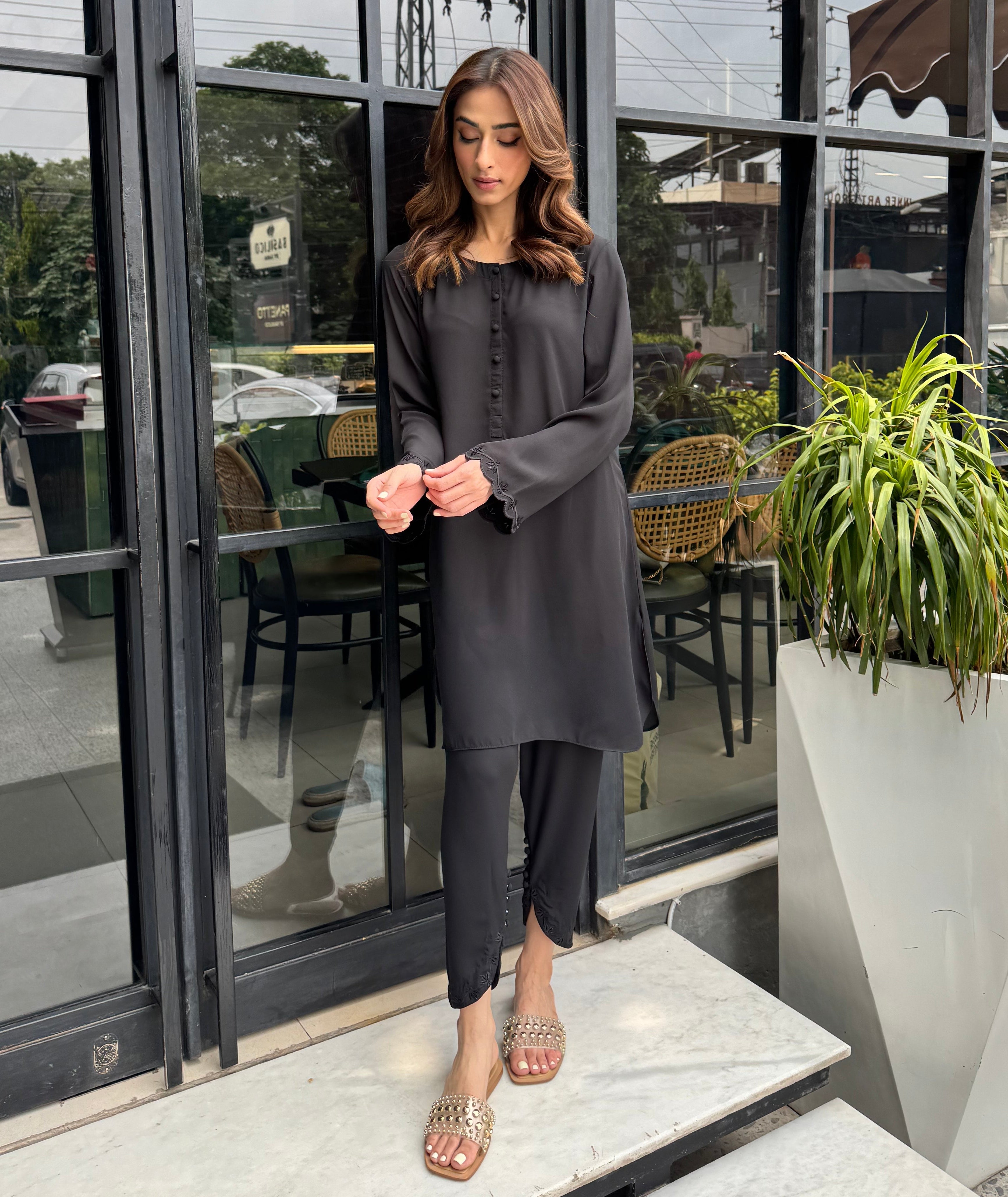 Black Skinny Shalwar Set