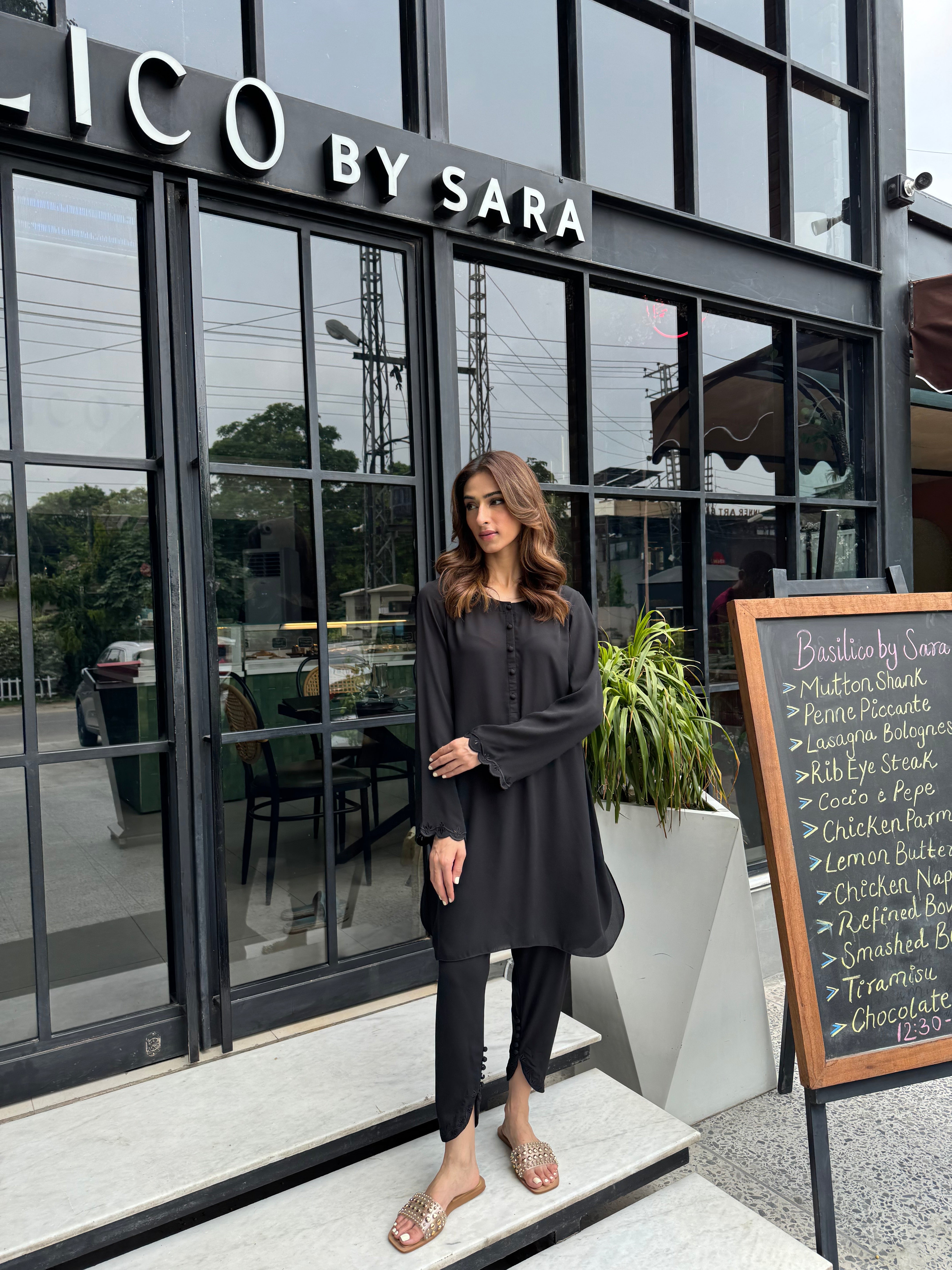 Black Skinny Shalwar Set