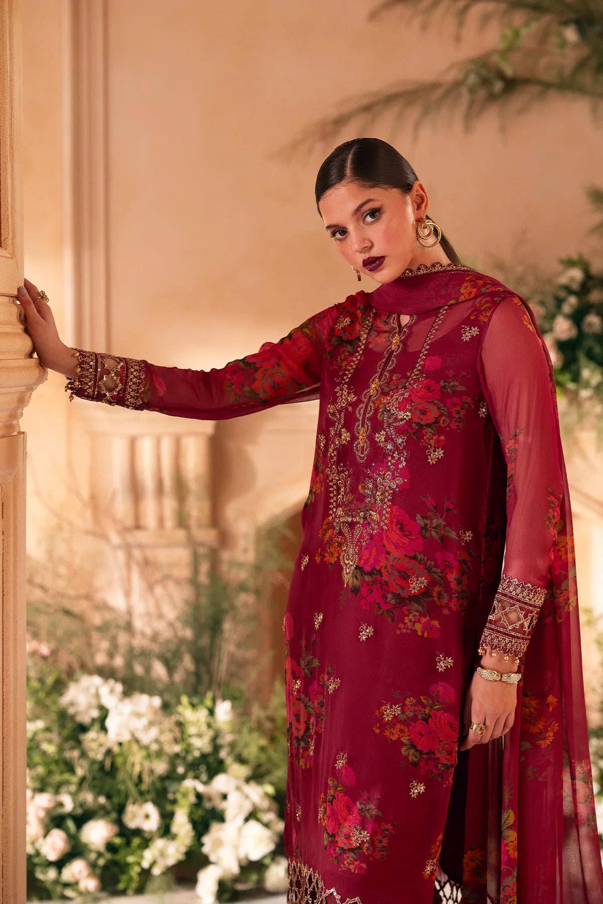 3-PC UNSTITCHED EMBROIDERED CHIFFON VSL5-08