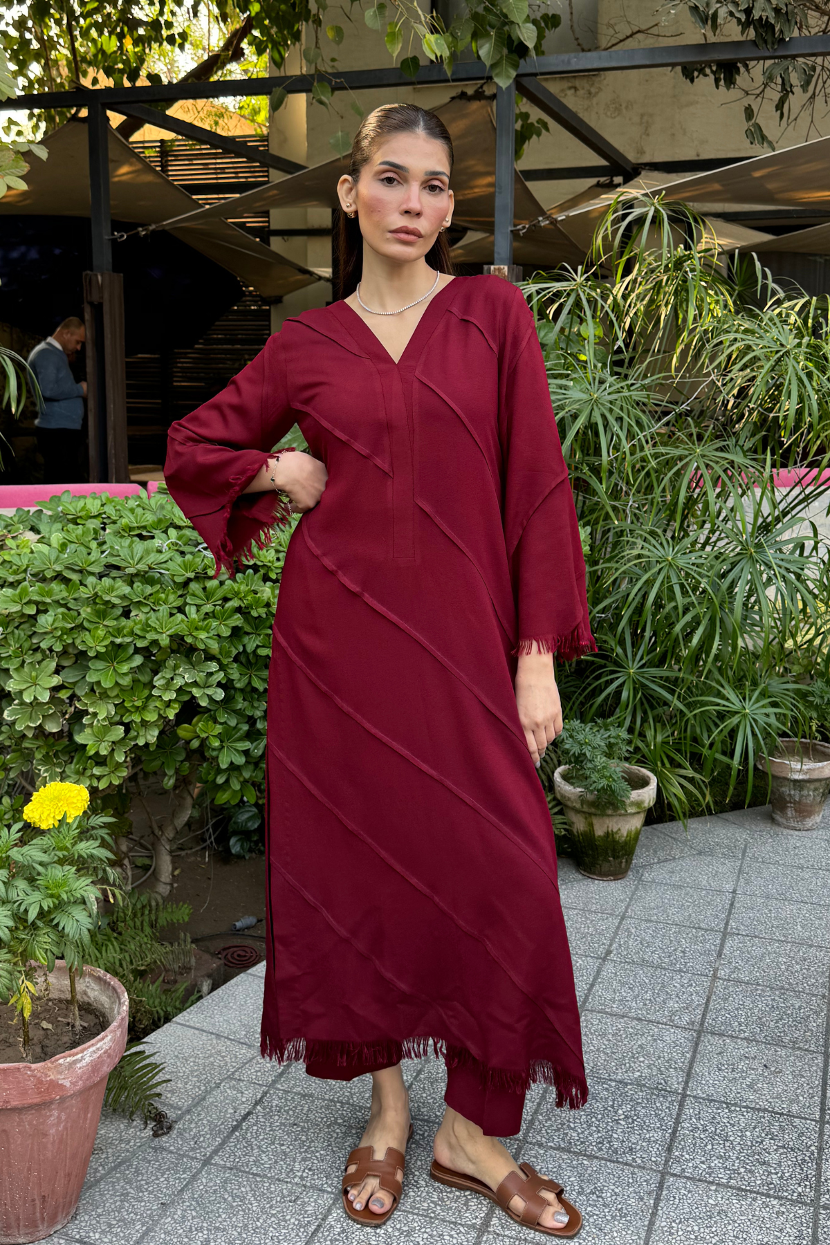 Maroon Karandi Set
