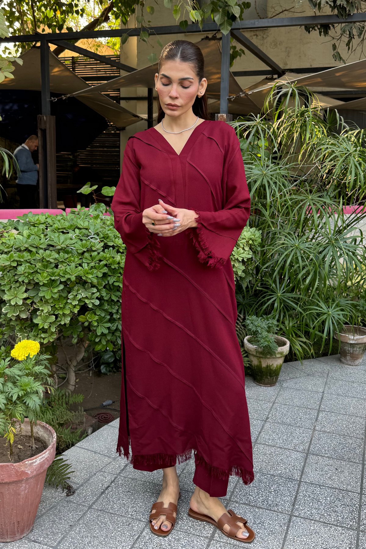 Maroon Karandi Set