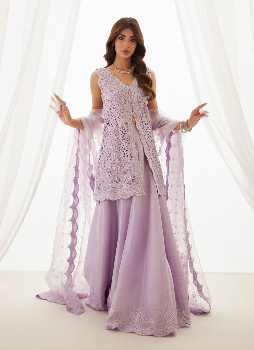 Lumi Lavender Shirt, Lehenga And Dupatta