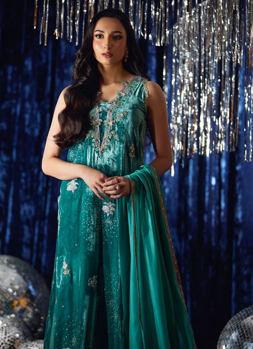 Ansy Aqua Shirt And Dupatta