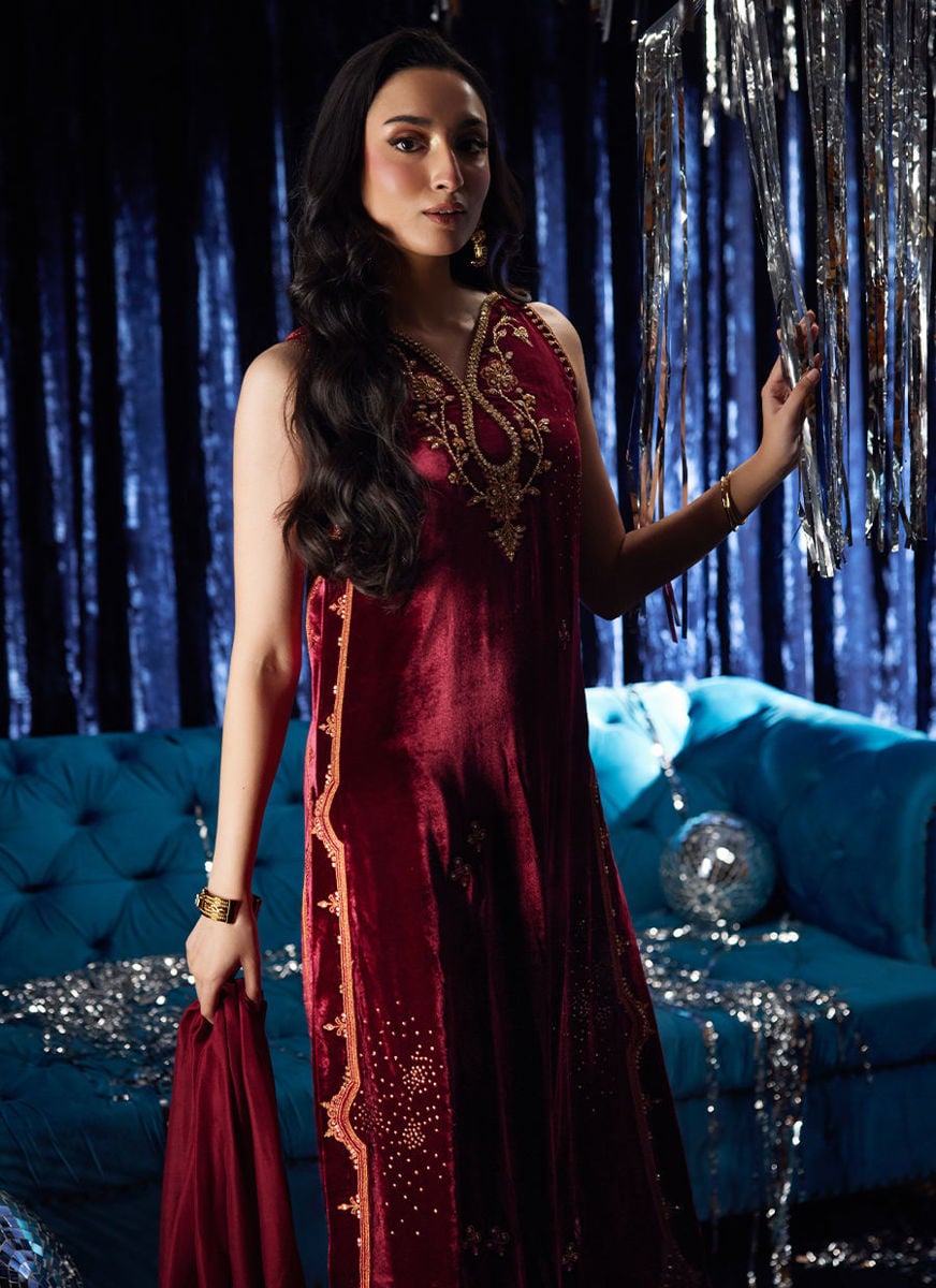 Arden Garnet Shirt And Dupatta