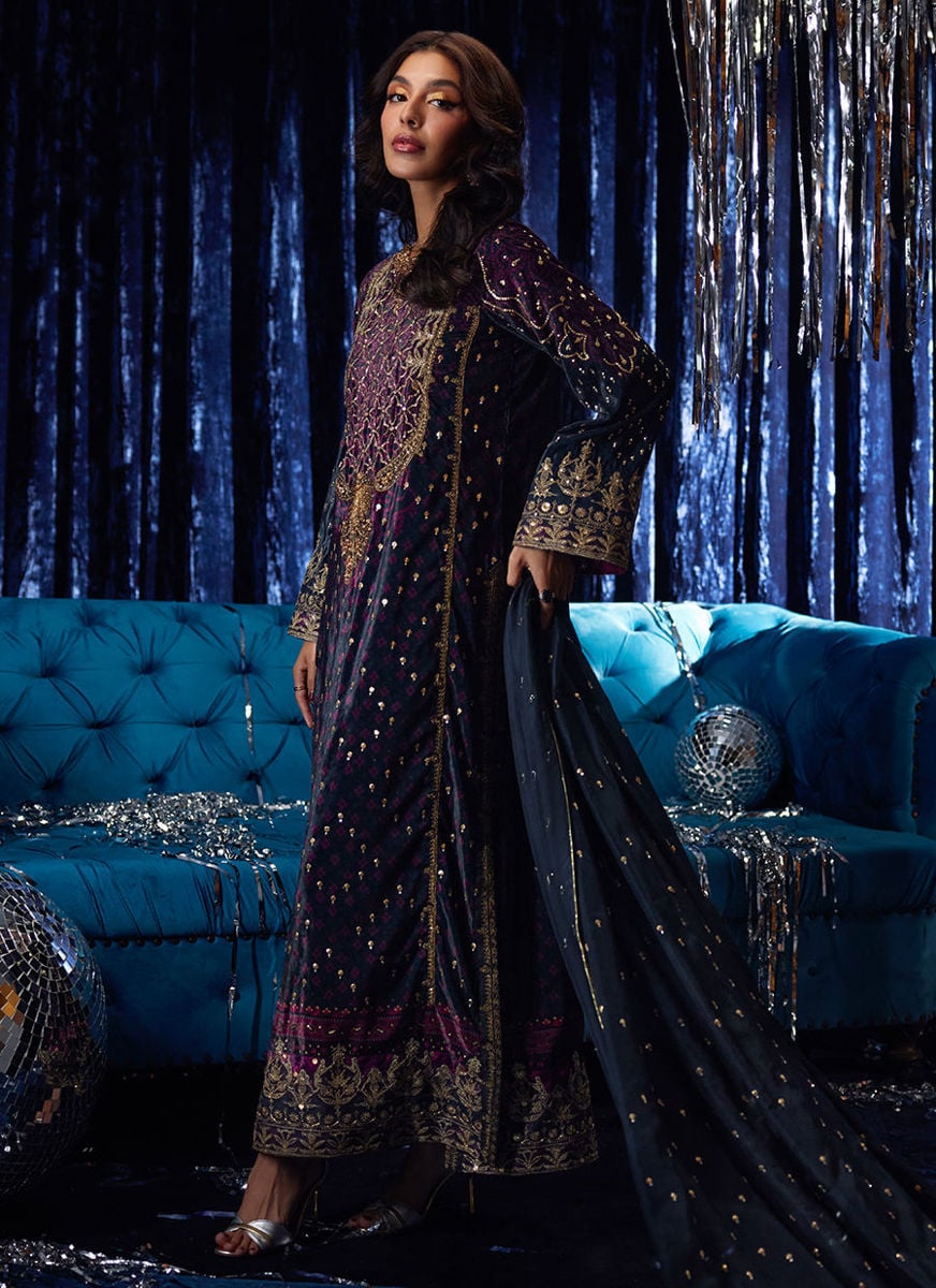 Reeya Velvet Shirt And Dupatta