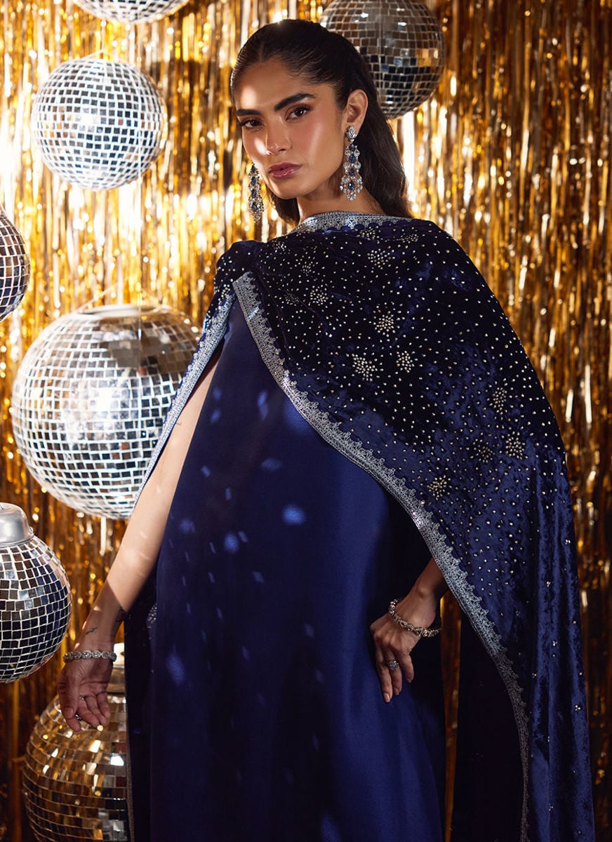 Elyra Silk Shirt And Pre-Draped Dupatta