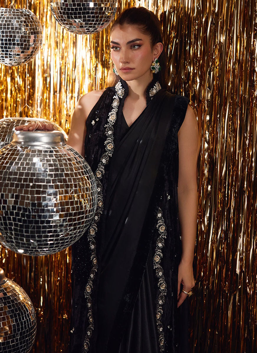 Aveline Black Velvet Jacket