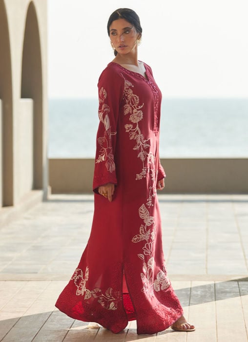 Ophelia Onyx Crepe Kaftan