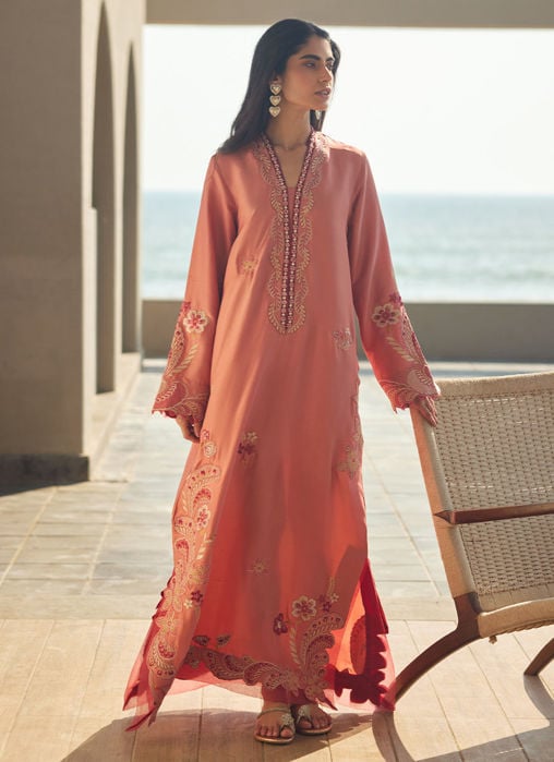 Elyra Silk Shirt And Pre-Draped Dupatta
