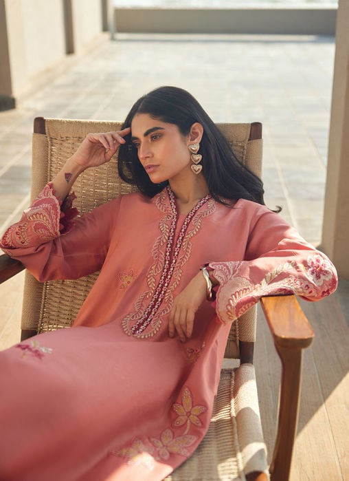 Elyra Silk Shirt And Pre-Draped Dupatta