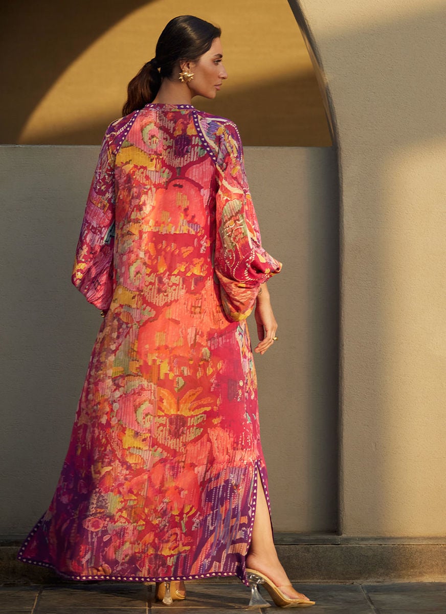 Mischa Magenta Crepe Kaftan