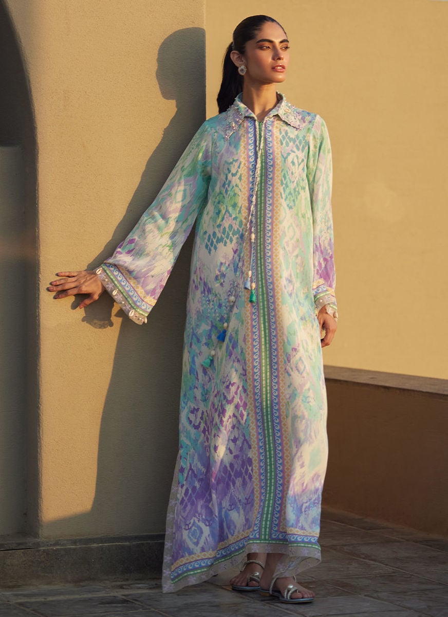 Marisol Ikkat Crepe Kaftan