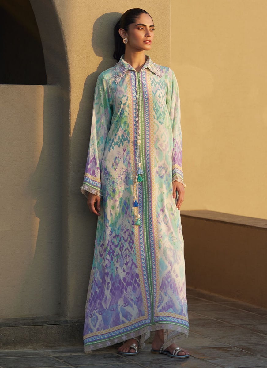 Marisol Ikkat Crepe Kaftan