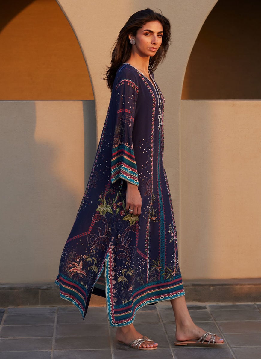 Zahara Midnight Crepe Kaftan