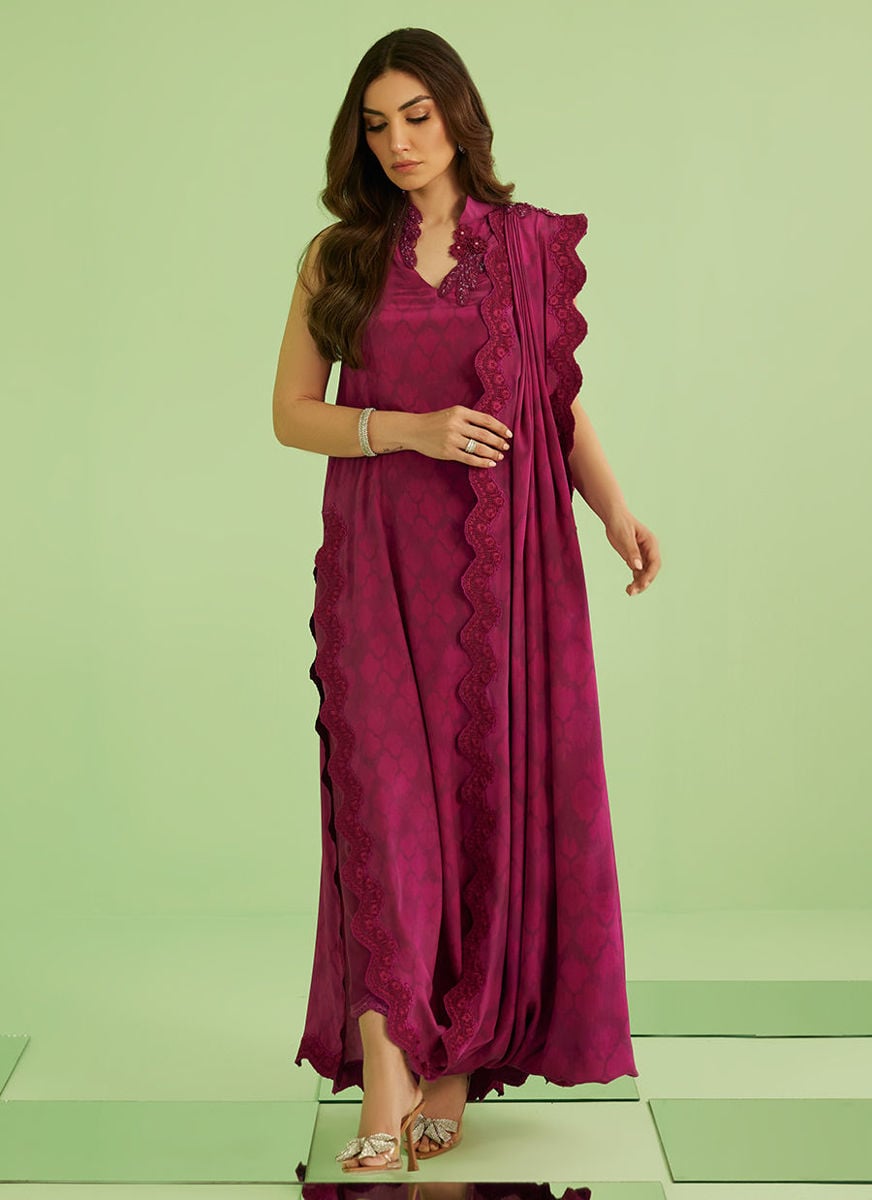 Lilia Long Shirt With Drape Dupatta