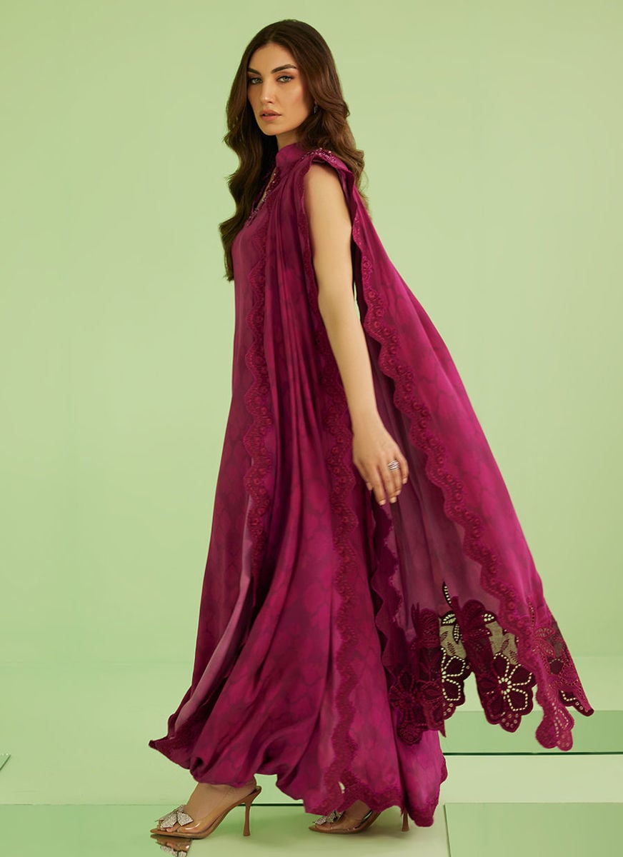Lilia Long Shirt With Drape Dupatta