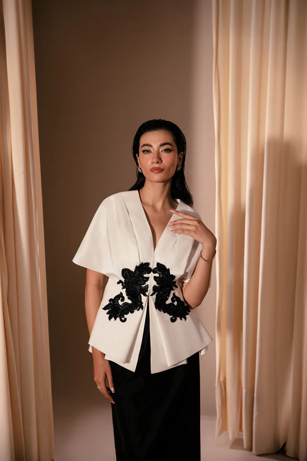 Black and White Kimono Set