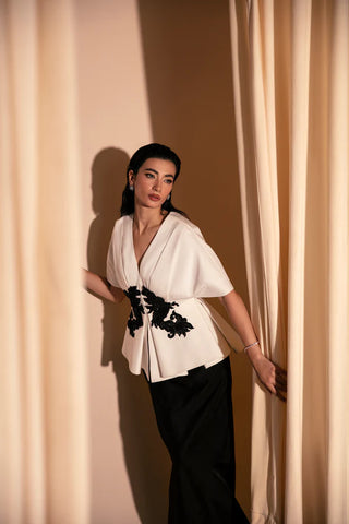 Black and White Kimono Set