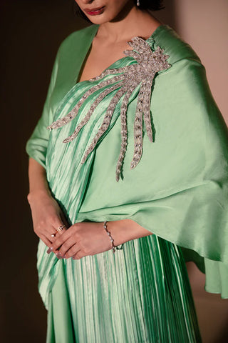 Mint Pleated Wrap