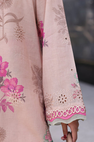 3-PC Unstitched Printed Lawn Shirt with Embroidered Chiffon Dupatta and Trouser CRB4-15