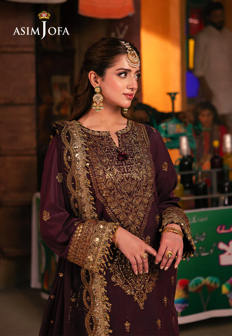 AJKK-01 EMBROIDERED TWISTED SILK 3 PCS