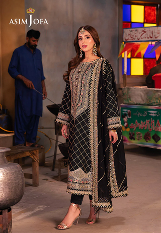 AJKK-02 EMBROIDERED TWISTED SILK 3 PCS