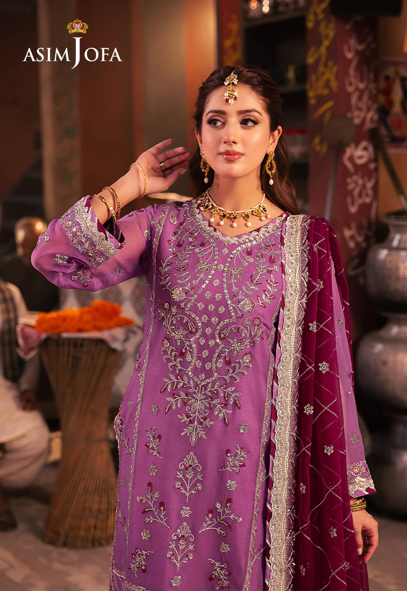 AJKK-28 EMBROIDERED CHIFFON 3 PCS