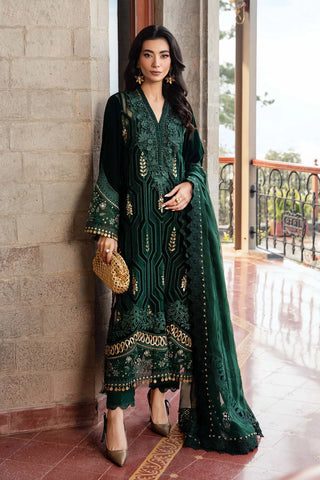 3 Piece Unstitched Embroidered Velvet Suit | DL-1212