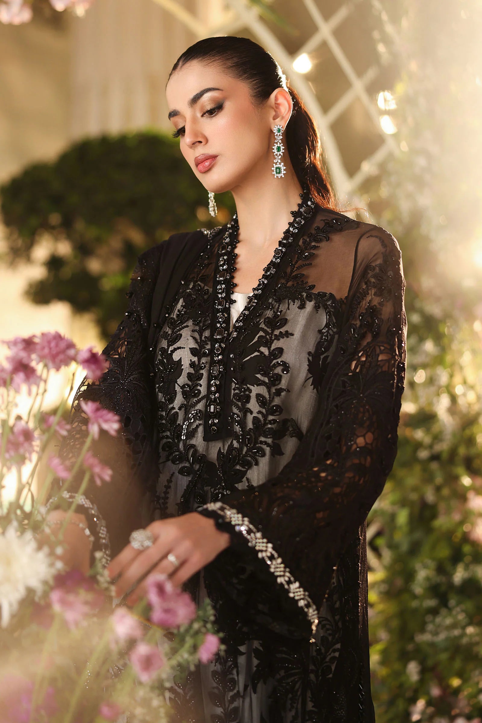 3 Piece Unstitched Embroidered Chiffon Suit