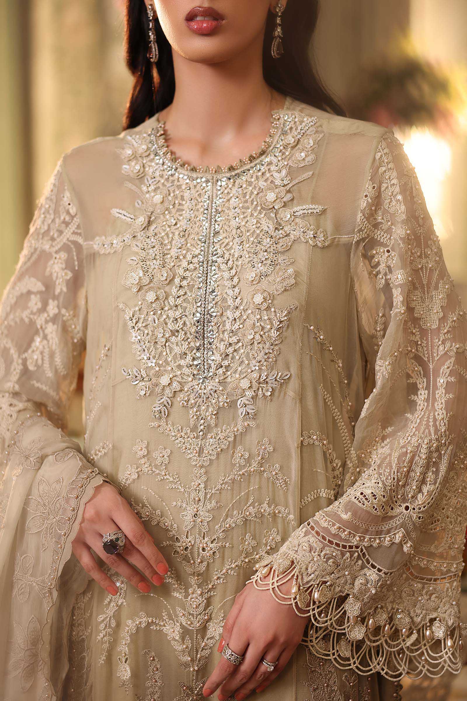 3 Piece Unstitched Embroidered Chiffon Suit