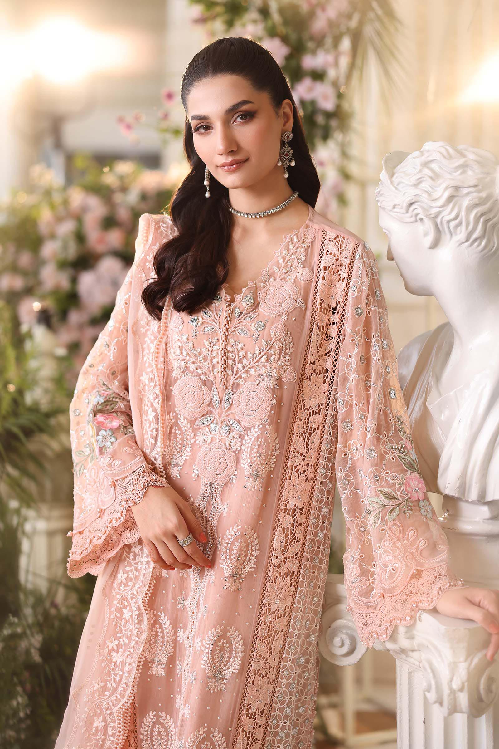 3 Piece Unstitched Embroidered Chiffon Suit