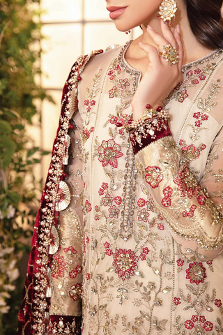 3 Piece Unstitched Embroidered Organza Suit | BD-2905