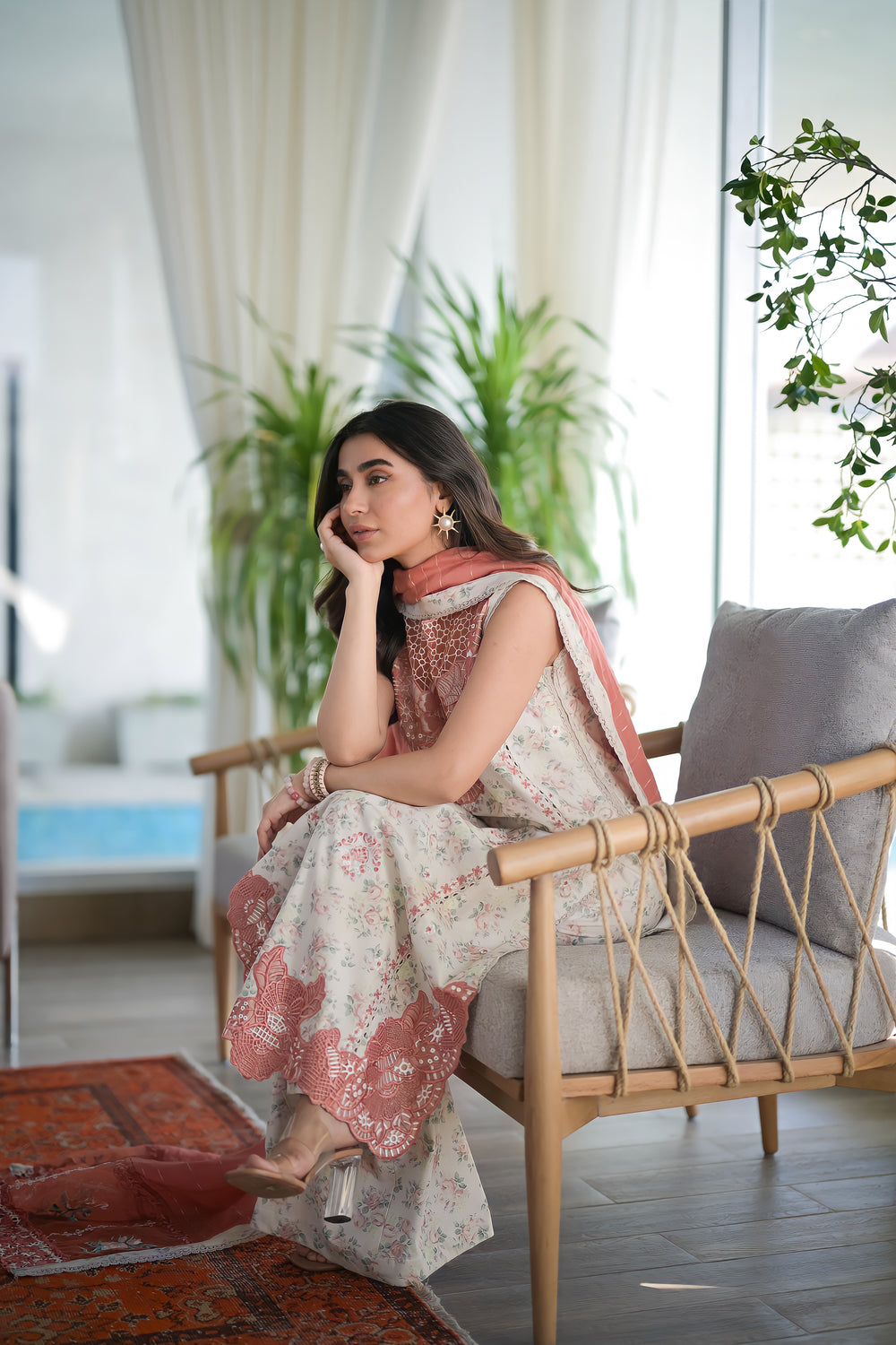 FLORAL PASTEL LUXURY LAWN EMBROIDERED SET - NEL-24611