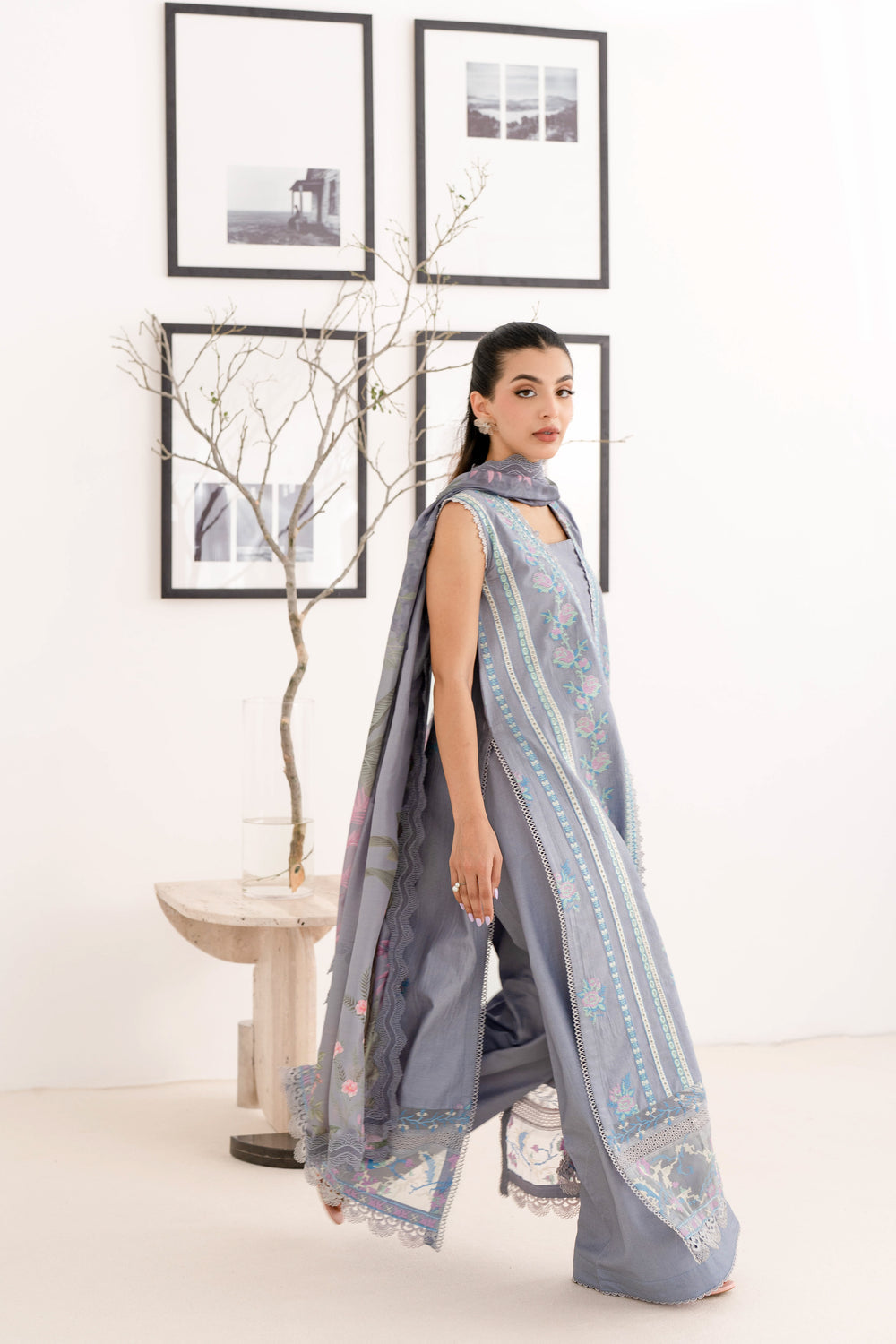 MUTED VIOLET EMBROIDERED LAWN SET EID UL AZHA ‘24 NEL-24615