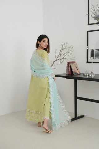 PISTACHIO EMBROIDERED LAWN SET EID UL AZHA ‘24 NEL-24620