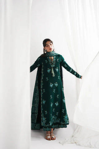 DEEP EMERALD LUXURY EMBROIDERED 3PCS SET NPA3-25418